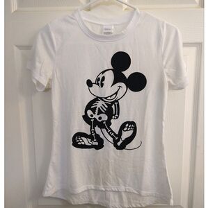 Disney ☠️Mickey - Skeleton☠️ Women's Cap Sleeve Tee - XS